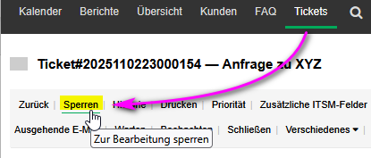 Figure 3: UI excerpt related to locking / taking responsibility