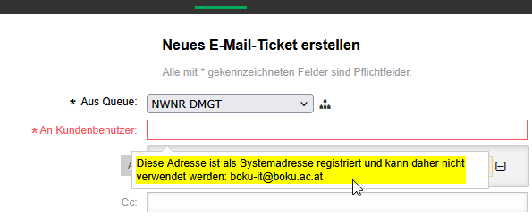 Figure 31: UI excerpt (FAQ / queue routing note)